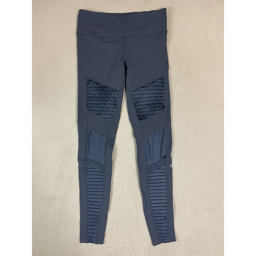 Alo Yoga Legging Womens S Gray Moto Athletic Stretch Performance Skinny Pants